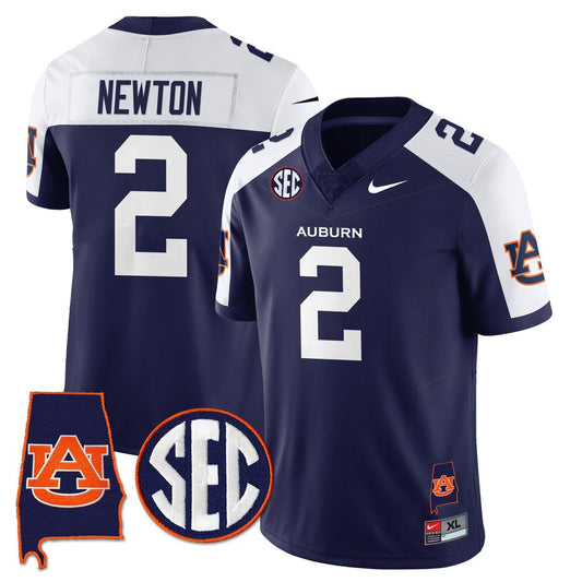Cam Newton Jersey #2 Auburn Tigers Alabama Patch Vapor Stitched Navy Alter