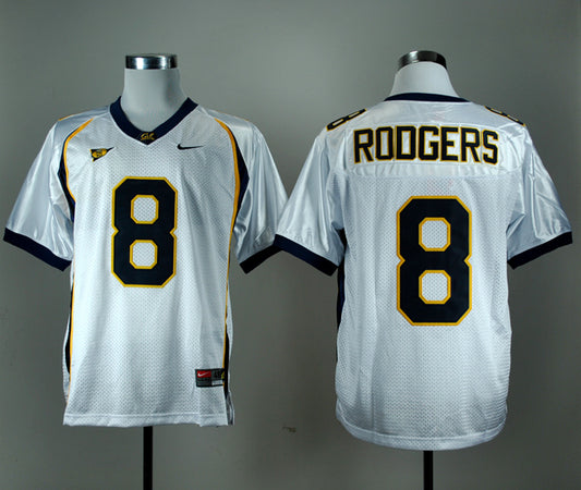 California Golden Bears #8 Aaron Rodgers NCAA Football Jersey White