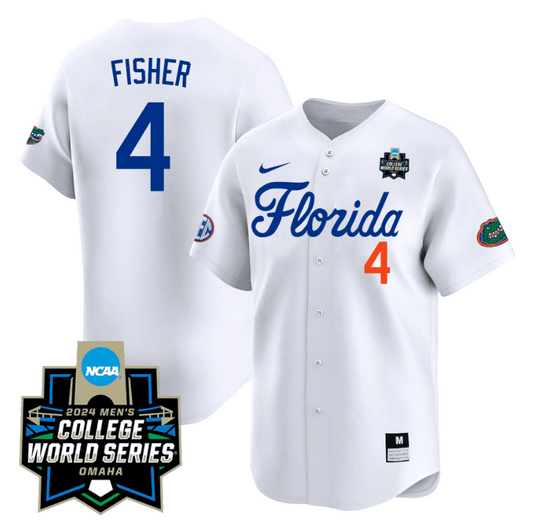 Cade Jersey #4 Florida Gators 2024 College World Series Vapor Premier Limited NCAA Baseball Stitched Florida White