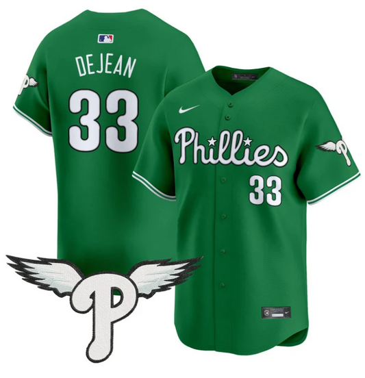Cooper DeJean Jersey #33 Philadelphia Phillies 2025 Vapor Premier Limited Stitched Kelly Green