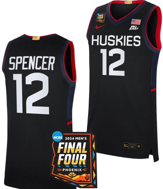 Cam Spencer Jersey #12 UConn Huskies Basketball 2024 NCAA March Madness Final Four Navy