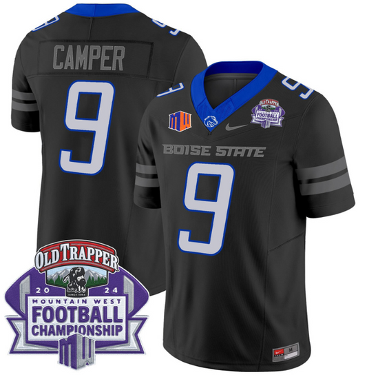 Cameron Camper Jersey #9 Boise State Broncos 2024 Championship Vapor BLack