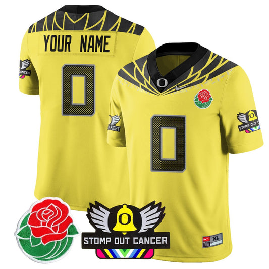 Custom Oregon Ducks Jersey 2024 Rose Bowl Patch Football Stitched Yellow