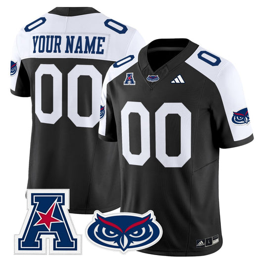 Custom Florida Atlantic Owls Jersey Name, Number 2025 All Stitched Black Alter