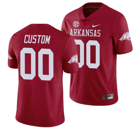 Custom Arkansas Razorbacks Jersey Name and Number NCAA College Football Cardinal
