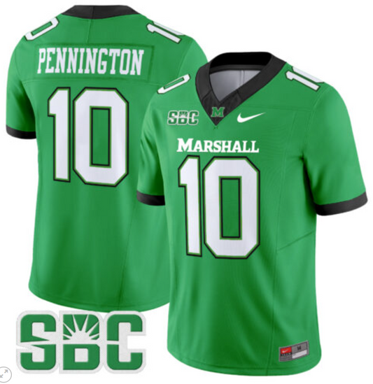 Chad Pennington Jersey #10 Marshall Thundering Herd Vapor Limited Football Kelly Green