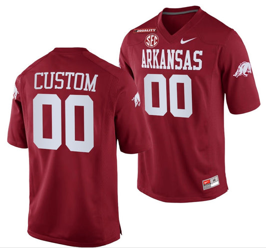 Custom Arkansas Razorbacks Jersey Name and Number NCAA College Football 2022 Liberty Bowl Equality Cardinal