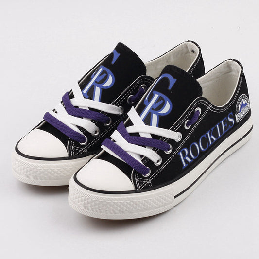 Colorado Rockies Limited Print MLB Baseball Fans Low Top Canvas Shoes Sport Sneakers T-DJ184H