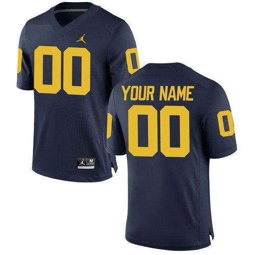 Custom Michigan Wolverines Jersey Name and Number NCAA College Football Blue