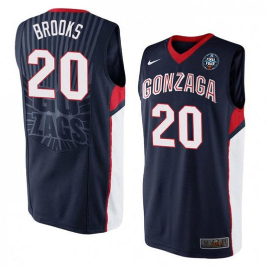 Colby Brooks Jersey Gonzaga Bulldogs College Basketball Navy #20