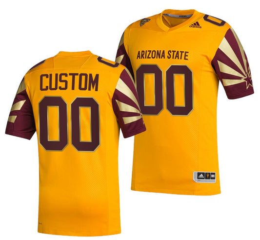 Custom Arizona State Sun Devils Jersey Name and Number NCAA College Football Gold Reverse Retro