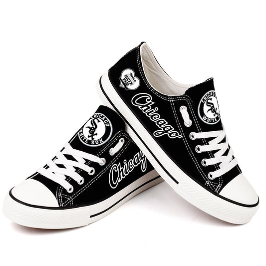 Chicago White Sox Limited Print MLB Baseball Fans Low Top Canvas Shoes Sport Sneakers T-DAC169H