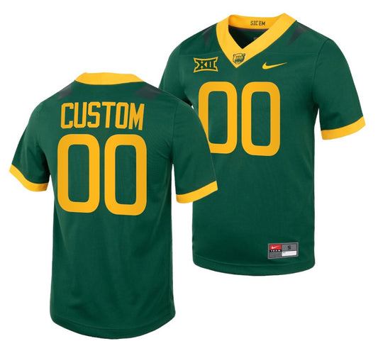 Custom Baylor Bears Jersey Name and Number NCAA College Football Replica Green