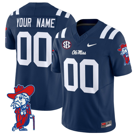 Custom Ole Miss Rebels Jersey Name and Number Vapor Limited College Football Stitched Navy