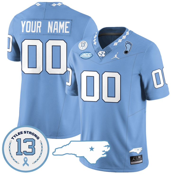 Custom North Carolina Tar Heels Jersey Name and Number Vapor College Football Stitched Blue