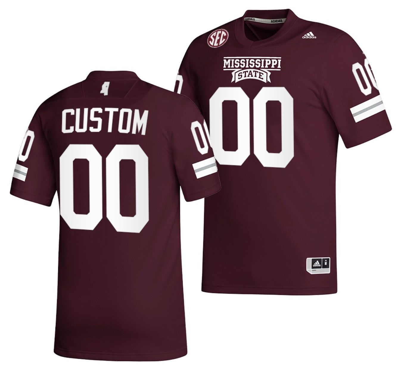 Custom Mississippi State Bulldogs Jersey Name and Number NCAA College Football Maroon