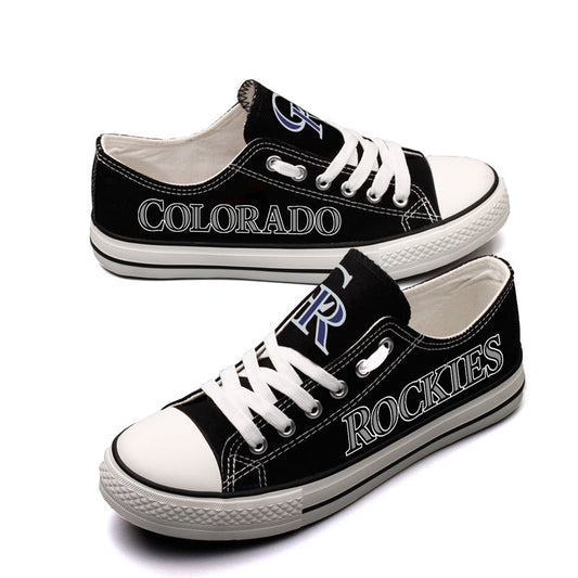 Colorado Rockies Limited Print MLB Baseball Fans Low Top Canvas Shoes Sport Sneakers T-DJ116H