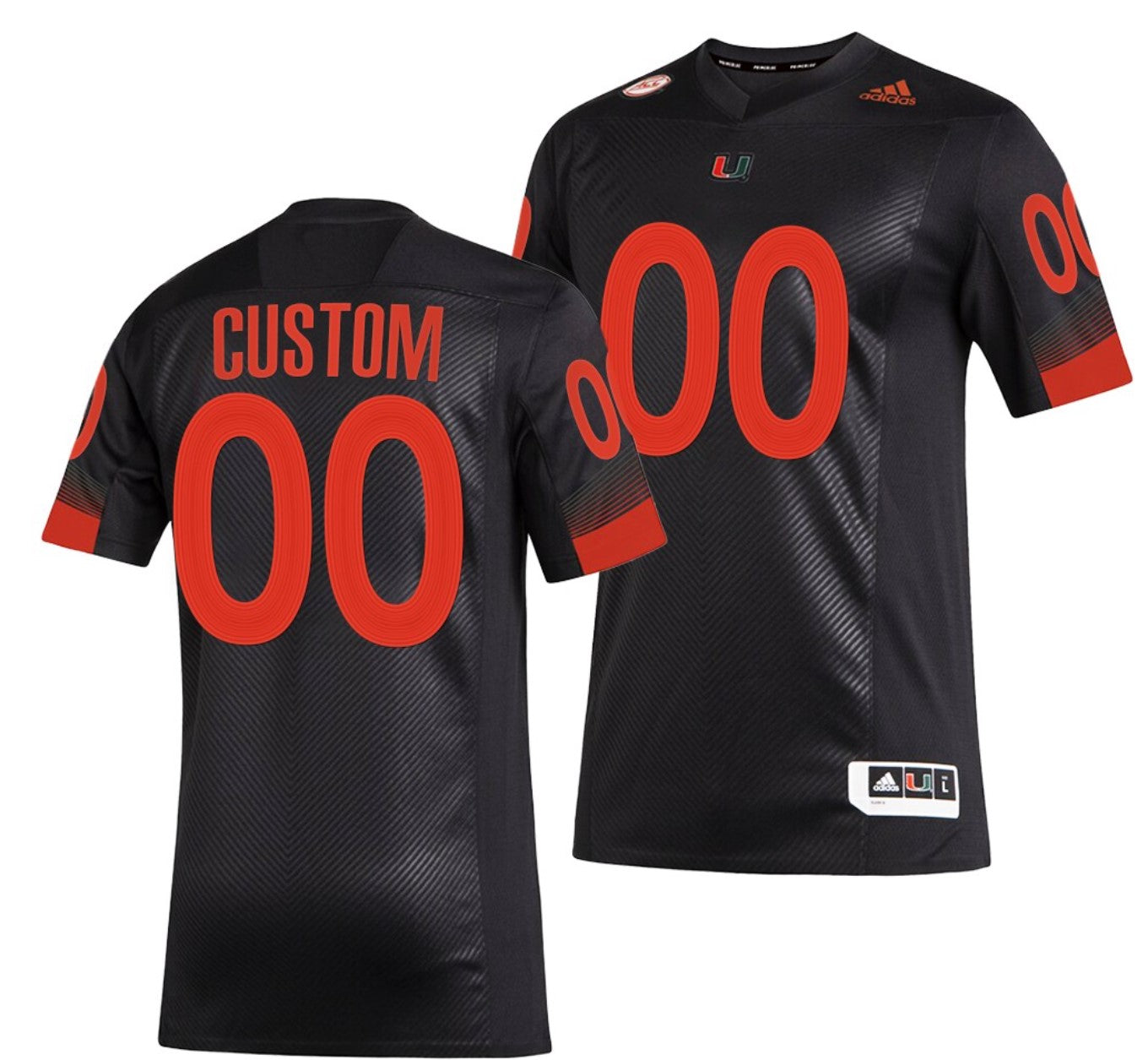 Custom Miami Hurricanes Jersey Name and Number NCAA College Football Black