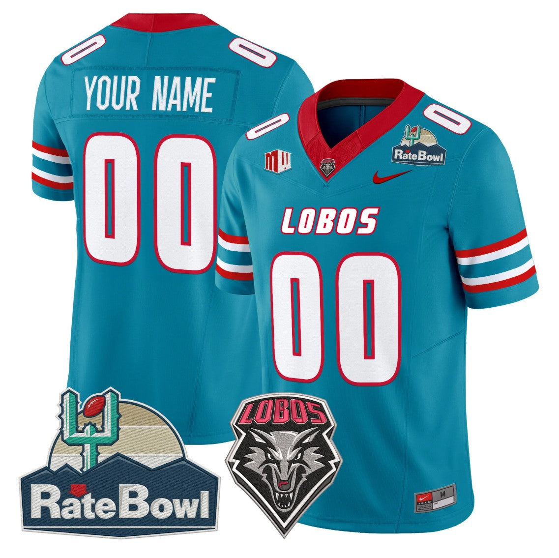 Custom New Mexico Lobos Jersey 2025 Rate Bowl Vapor Limited Stitched