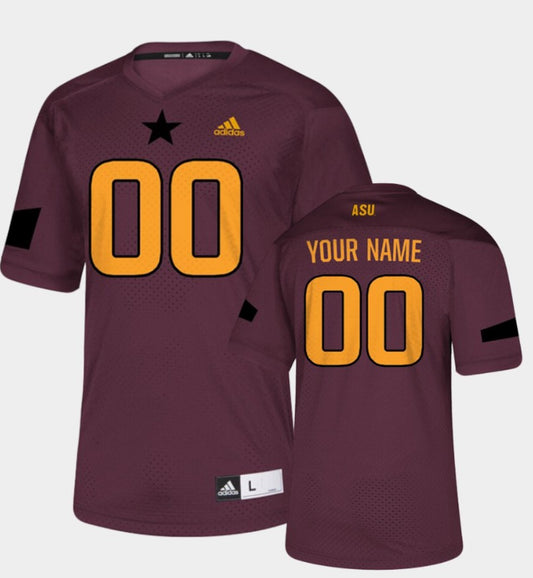 Custom Arizona State Sun Devils Jersey Name and Number NCAA Football Maroon College