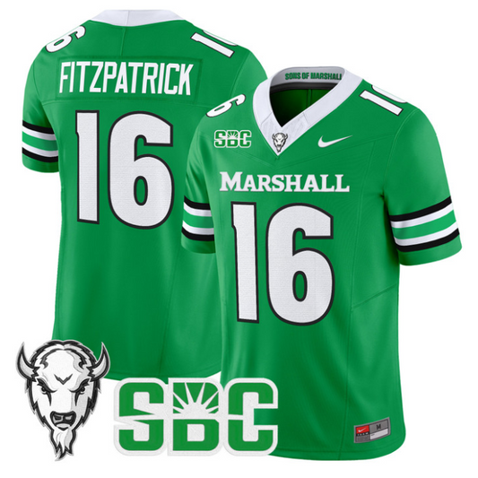 Christian Fitzpatrick Jersey #16 Marshall Thundering Herd 2025 Stitched Green