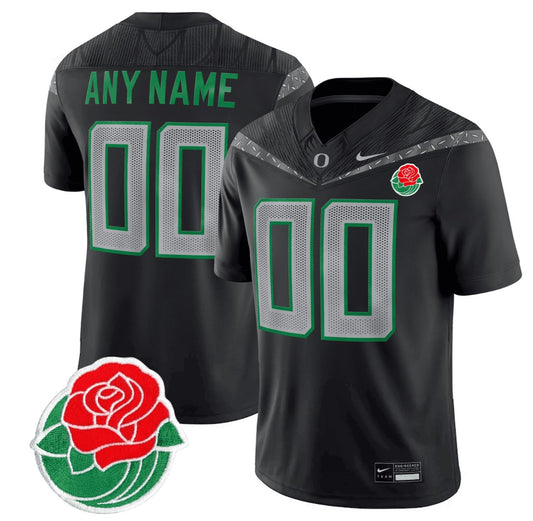 Custom Oregon Ducks Jersey Rose Bowl Patch Vapor Football Stitched Black