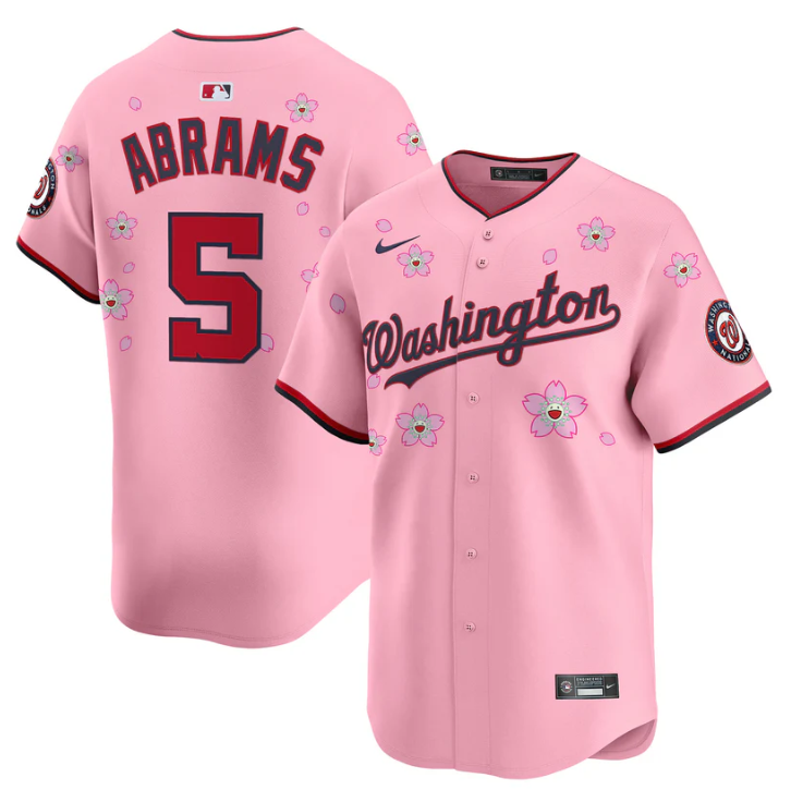 CJ Abrams Jersey #5 Washington Nationals Cherry Blossom Vapor Premier Limited Stitched