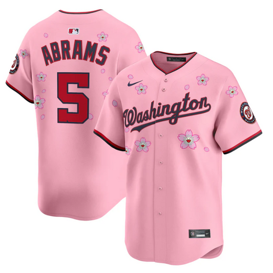 CJ Abrams Jersey #5 Washington Nationals Cherry Blossom Vapor Premier Limited Stitched