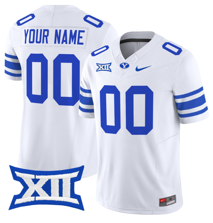 Custom BYU Cougars Jersey Name and Number Vapor Limited College Football Stitched White