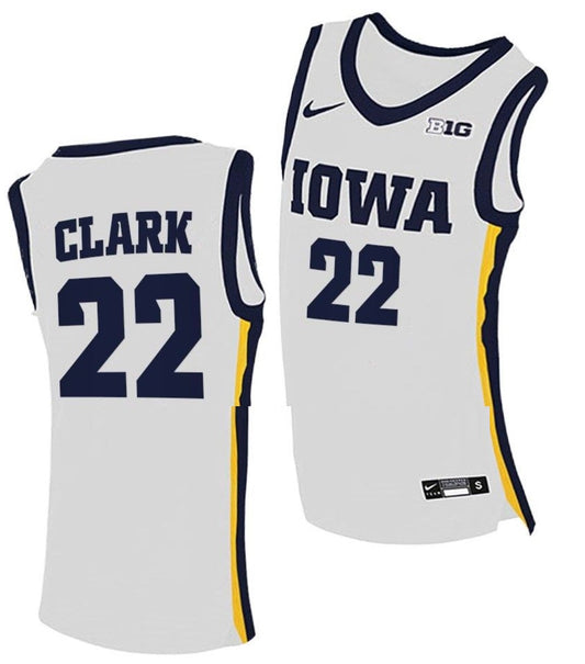 Caitlin Clark Jersey Iowa Hawkeyes College Basketball White #22