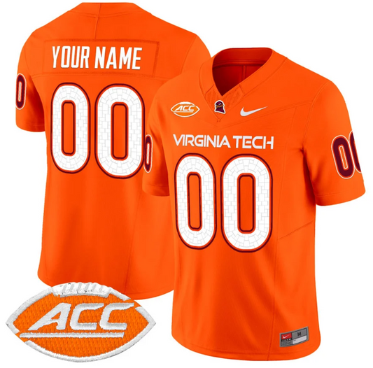 Custom Virginia Tech Hokies Jersey Name and Number Vapor Limited College Football Orange