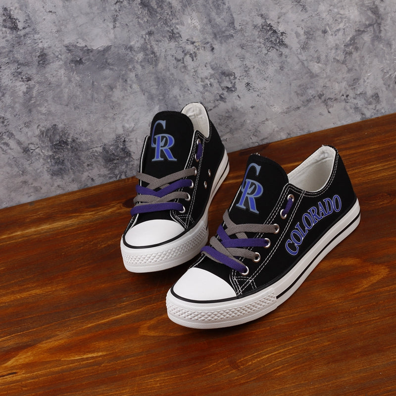 Colorado Rockies Limited Print MLB Baseball Fans Low Top Canvas Shoes Sport Sneakers T-DAC75H