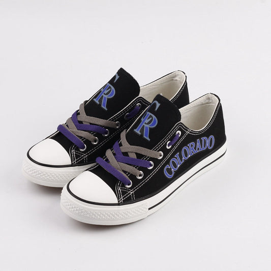 Colorado Rockies Limited Print MLB Baseball Fans Low Top Canvas Shoes Sport Sneakers T-DAC75H