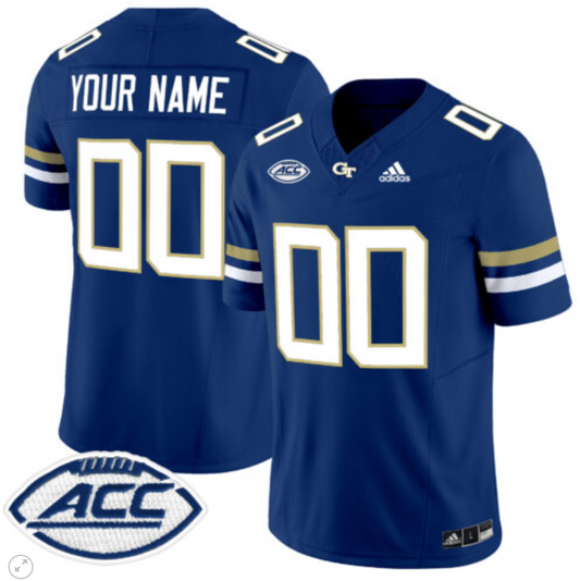 Custom Georgia Tech Yellow Jackets Jersey Name and Number Vapor Limited Football Navy