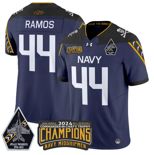 Colin Ramos Jersey #44 Navy Midshipmen Commander-in-chief's Trophy Navy