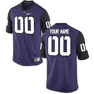 Custom TCU Horned Frogs Jersey Name and Number NCAA College Football Purple