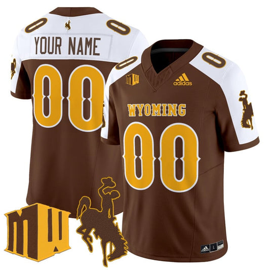 Custom Wyoming Cowboys Jersey Name, Number 2025 Vapor Limited Stitched Brown Alter