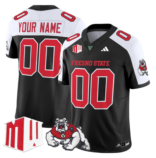 Custom Fresno State Bulldogs Jersey 2024 Vapor Limited Stitched Black Alternate