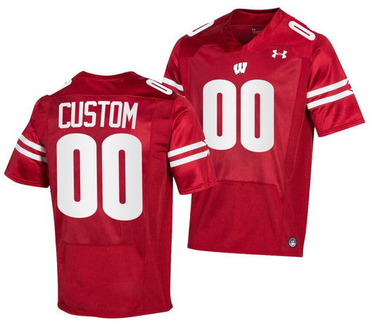 Custom Wisconsin Badgers Jersey Name and Number NCAA College Football Pick-A-Player Red