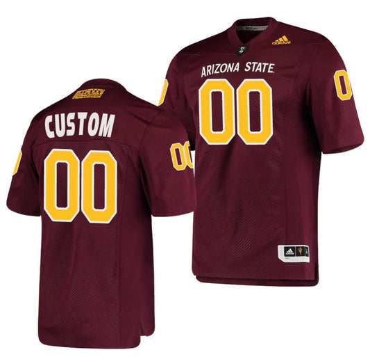 Custom Arizona State Sun Devils Jersey Name and Number NCAA College Football Maroon Replica