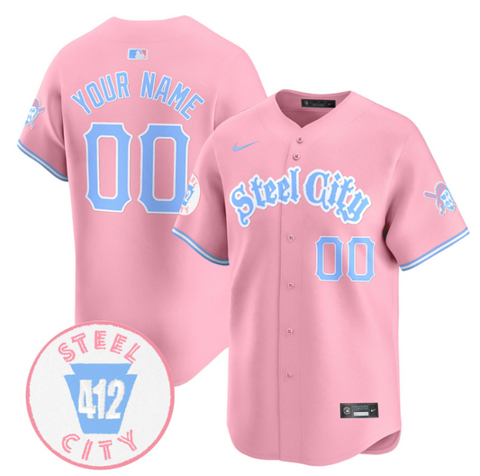 Custom Pittsburgh Pirates Jersey Bubblegum Pink Vapor Premier Limited Stitched Pink