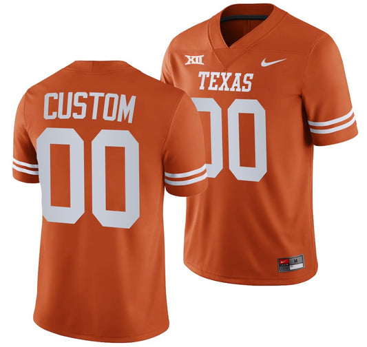 Custom Texas Longhorns Jersey Name and Number NCAA College Football Replica Orange