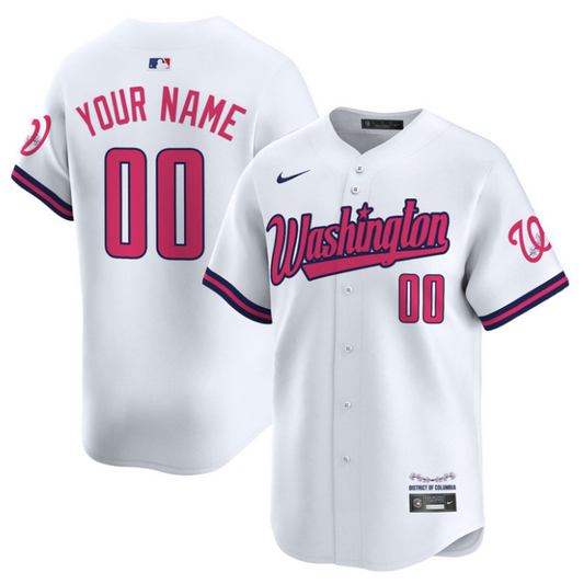 Custom Washington Nationals Jersey Name, Number Vapor Limited All Stitched White