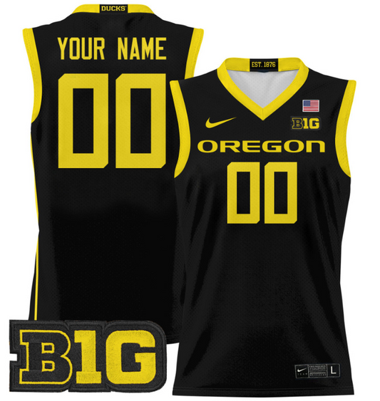 Custom Oregon Ducks Jersey 2024 Lightweight Basketball Black