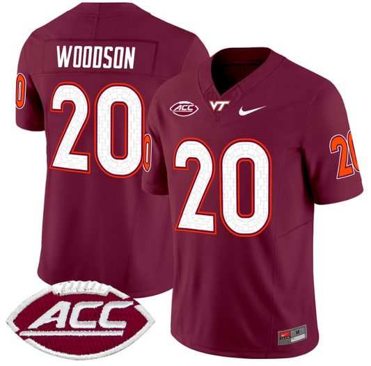 Caleb Woodson Jersey #20 Virginia Tech Hokies Vapor Limited College Football Maroon