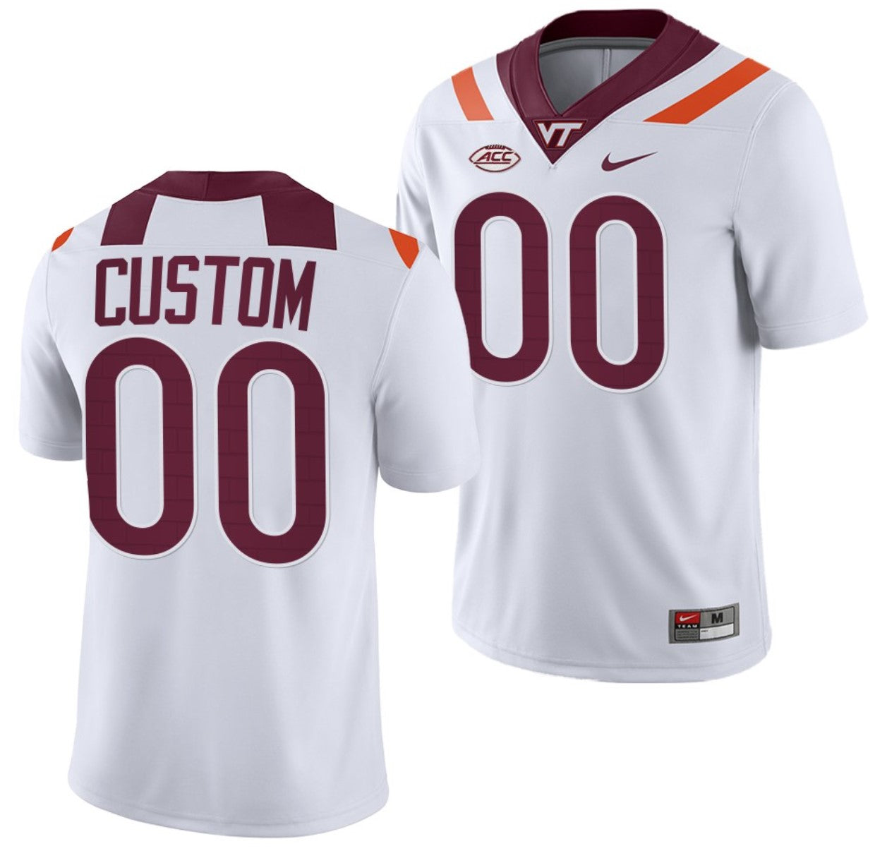 Custom Virginia Tech Hokies Jersey Name and Number NCAA College Football Replica White