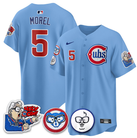 Christopher Morel Jersey #5 Chicago Cubs Harry Caray Holy Cow Patch Premier Limited Stitched Blue