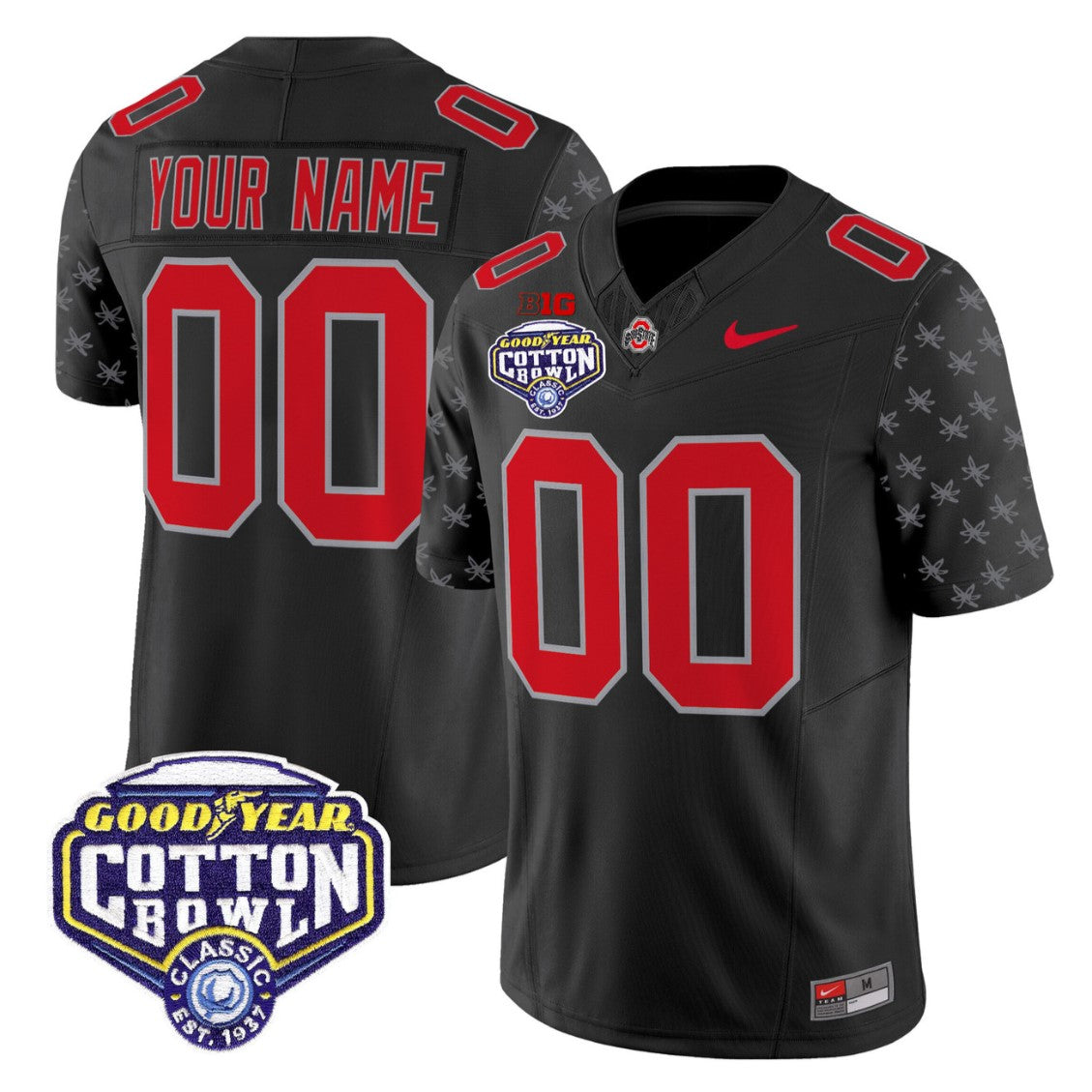 Custom Ohio State Jersey Name, Number 2025 Cotton Bowl Patch Stitched