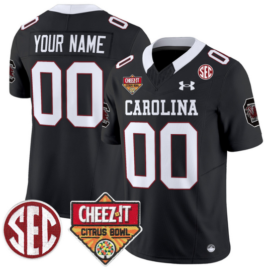 Custom South Carolina Gamecocks Jersey Cheez-It Citrus Bowl Patch Black