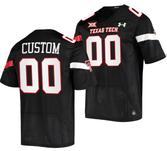 Custom Texas Tech Red Raiders Jersey Name and Number NCAA College Football Patch Black